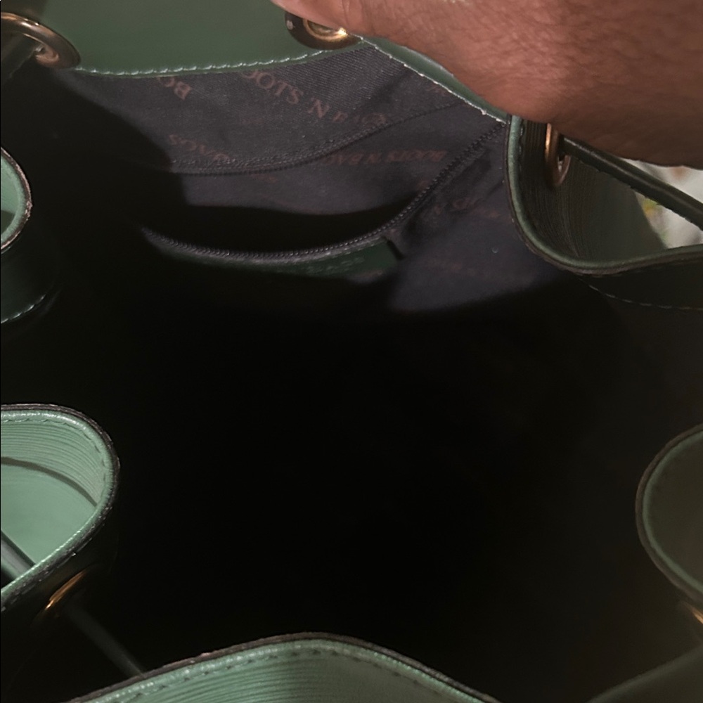 Boots n Bags Elegant Green  Leather Bucket Bag - Picture 7 of 9